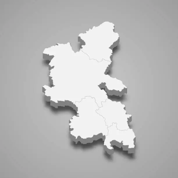 Vector illustration of 3d map of Buckinghamshire is a ceremonial county of England