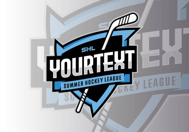 Hockey league tournament logo sport design Hockey league tournament logo sport design template vector ice hockey league stock illustrations