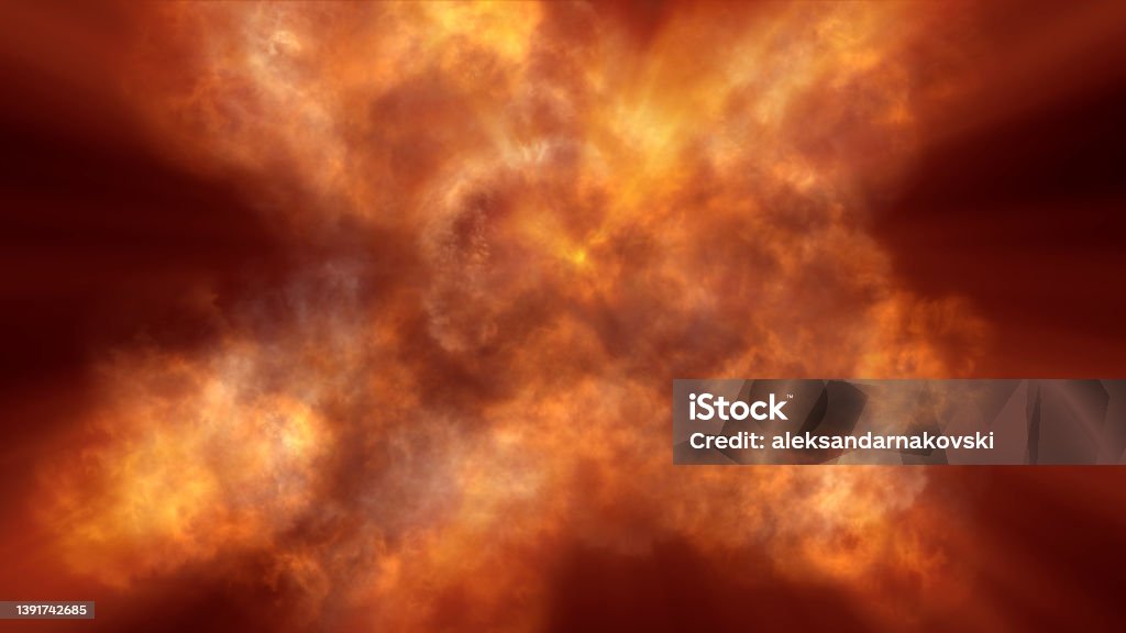 Space Exploding Art Fire Flame Explosion In Space Stock Illustration - Download Image Now ...