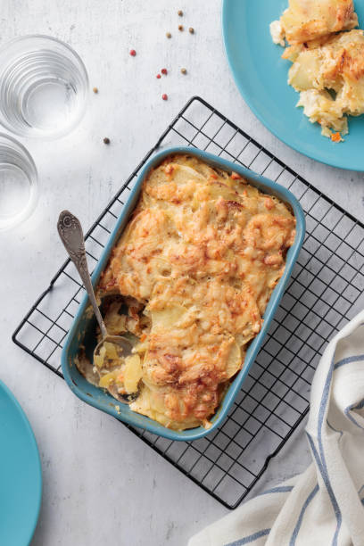 istock Homemade potato pie in a blue plate 1391745096