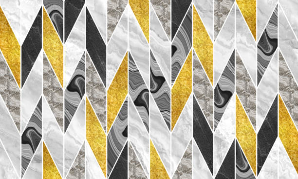 istock 3d abstract marble mural modern wallpaper. Decorative squares with golden and marble in light gray background. 1391754338