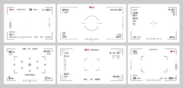 sucherbildschirm der foto- oder videokamera - looking at view flash stock-grafiken, -clipart, -cartoons und -symbole