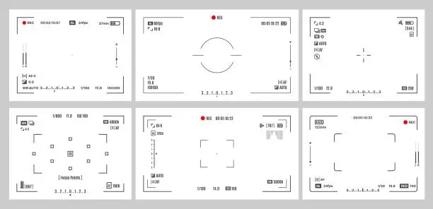 Vector illustration of Photo or video camera viewfinder screen