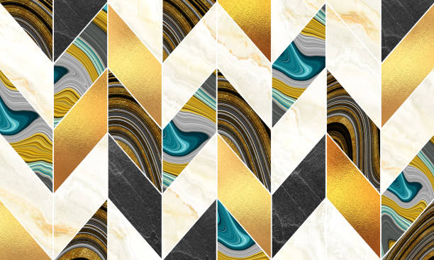 istock 3d abstract marble mural modern wallpaper. Decorative squares with golden and marble in light gray background. 1391755459