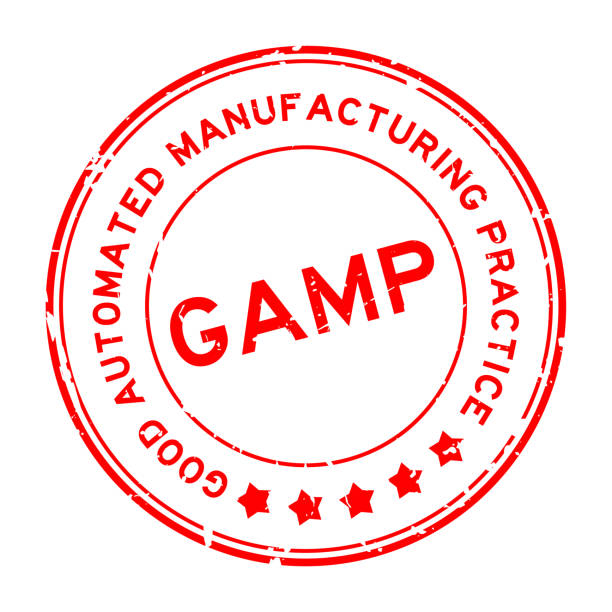 istock Grunge red GAMP Good Automated Manufacturing Practice word round rubber seal stamp on white background 1391759057