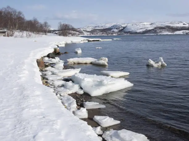 Photo of Wintry lanscapes near the town of Kirkenes near the Russian border, Norway