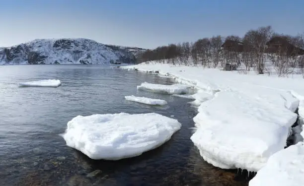 Photo of Wintry lanscapes near the town of Kirkenes near the Russian border, Norway