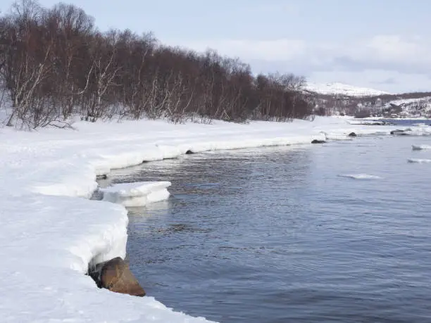 Photo of Wintry lanscapes near the town of Kirkenes near the Russian border, Norway