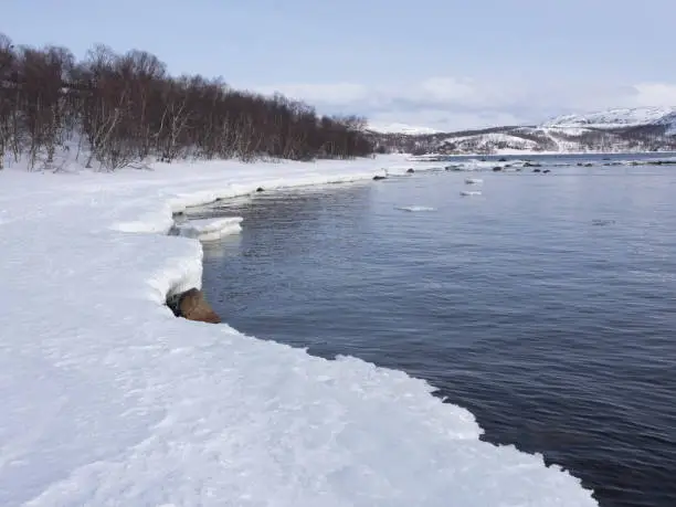 Photo of Wintry lanscapes near the town of Kirkenes near the Russian border, Norway