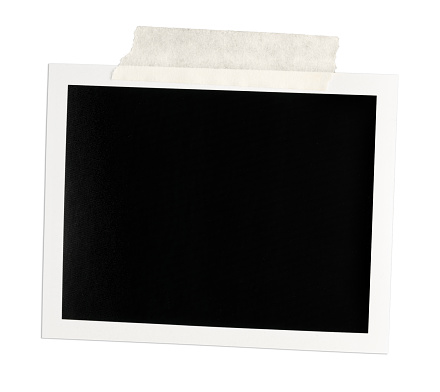 Three blank photo frames, frames are worn and show wear with ink spots, isolated on white with shadows.