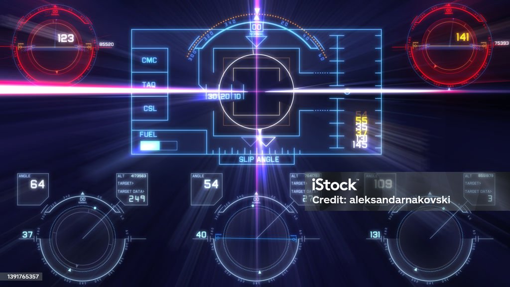 Flight Control Panel Instrument Navigation Stock Illustration ...