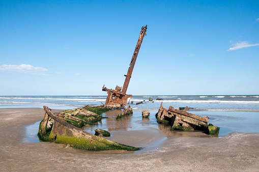 wreck of the ship altair in the praia do cassino , brazil