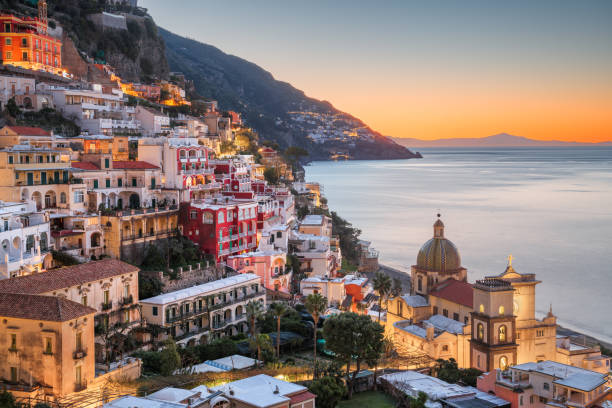 Positano, Italy along the Amalfi Coast stock photo