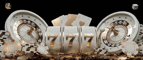 istock White Marble And Golden Gambling Concept On Black - 3D Illustration 1391773150