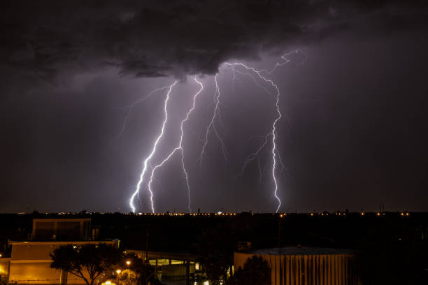 istock Lightning Thunderstorm in the summer sky 1391774420