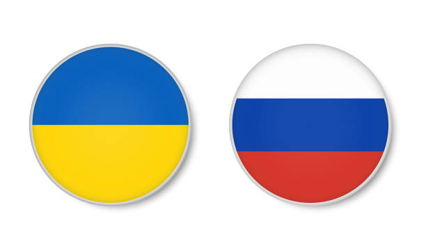 istock Military conflict between Ukrainian and Russian country and nation 1391774669
