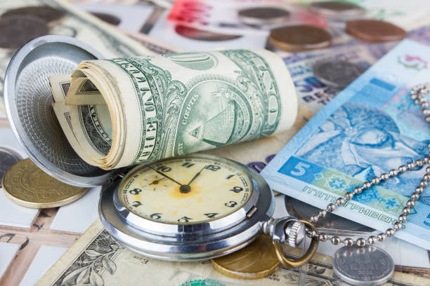 istock Background from different collector coins and banknotes 1391775775