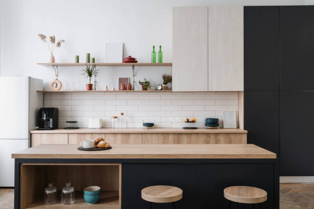 istock Kitchen with loft style in luxury apartment 1391781421