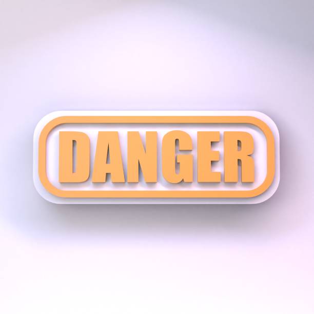 istock The inscription is dangerous. 3d render. 1391783612