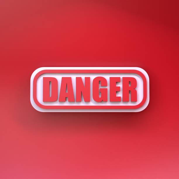 istock The inscription is dangerous. 3d render. 1391783646