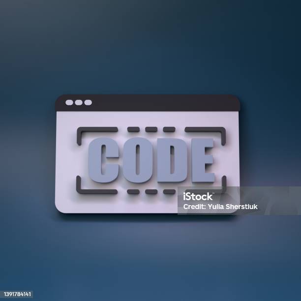 Code Symbol On Computer Concept Of Programming 3d Render Stock Photo ...