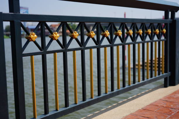 The imposing spiky wrought iron fence