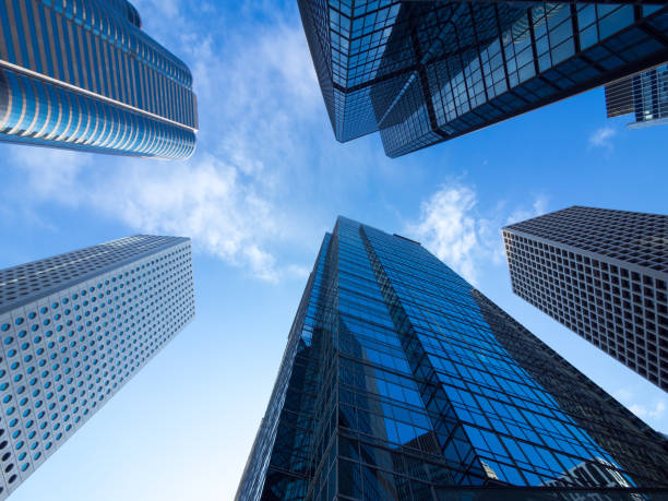 istock Low Angle View of Skyscrapers in Hong Kong 1391786721