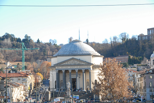View of the Church of the Great Mother of God, Turin - Italy december 2017