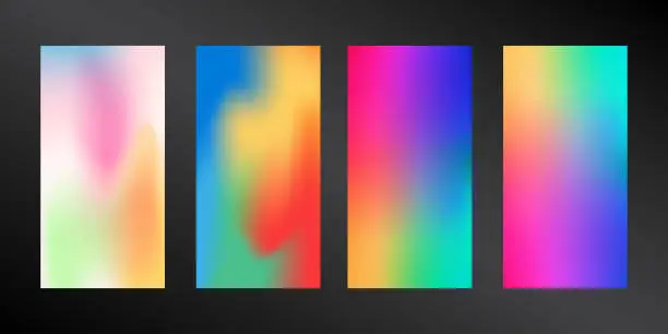 Vector illustration of Set of Abstract Vector Backgrounds for Smartphones