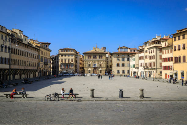 Piazza Santa Croce Italian town square in Florence piazza di santa croce stock pictures, royalty-free photos & images