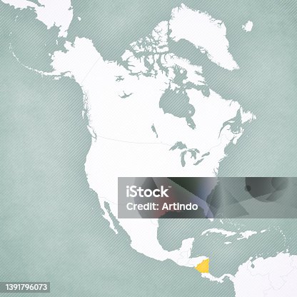 istock Map of North America - Nicaragua 1391796073