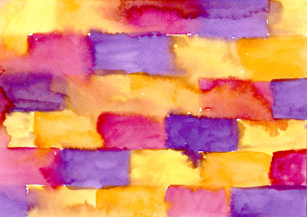 istock Watercolor paint abstract multicolored background. yellow, orange, red and purple Spots and splashes brick and stone texture. Backdrop of Spot for packaging and web 1391797891