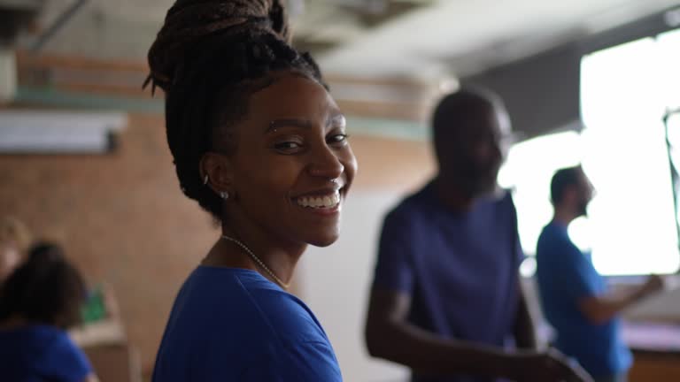 Portrait of a volunteer working in a community center