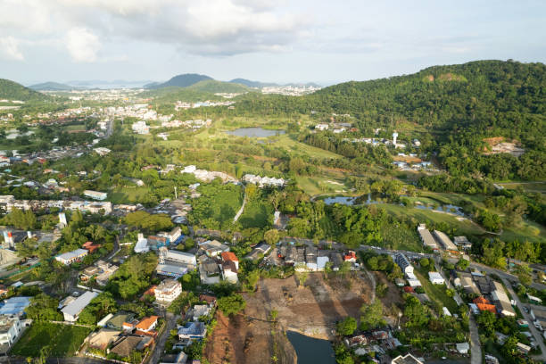 istock Aerial view of Kathu district Phuket Thailand from Drone camera High angle view 1391803114