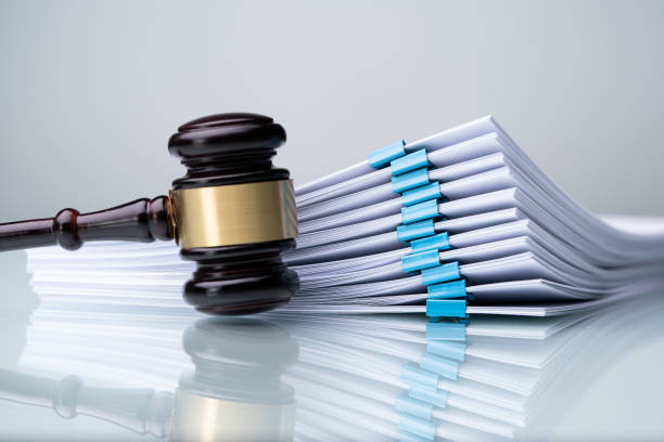 Piles Judicial Court Files Piles Judicial Court Files And Judge Gavel paper clip office supply stack heap stock pictures, royalty-free photos & images