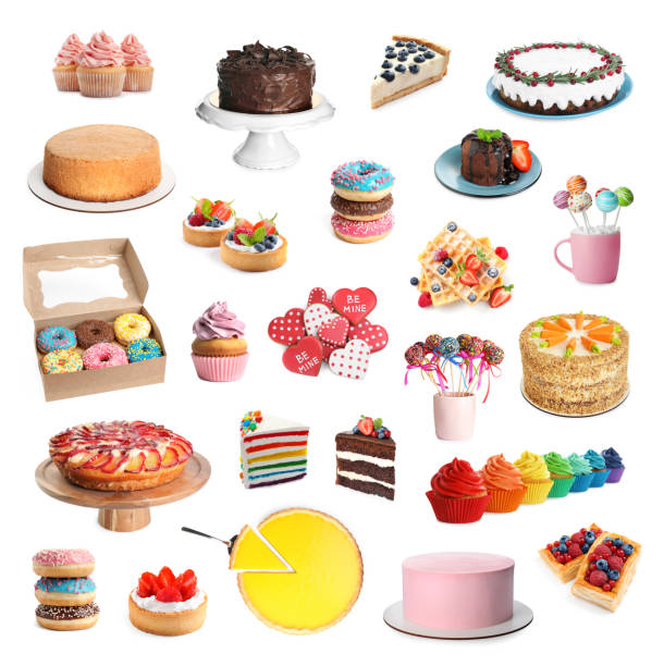 istock Set with different tasty confectionery on white background 1391809551