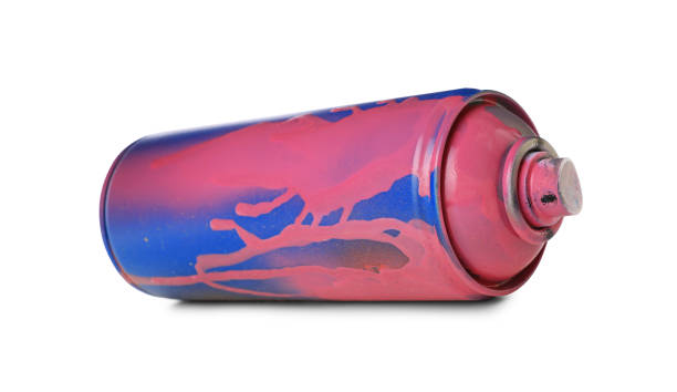 istock Used can of spray paint isolated on white. Graffiti supply 1391812073