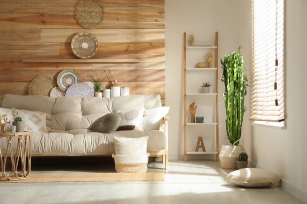 istock Living room interior with stylish decor and comfortable sofa 1391814421