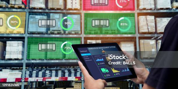 Smart Augmented Realityar Warehouse Management System Stock Photo - Download Image Now