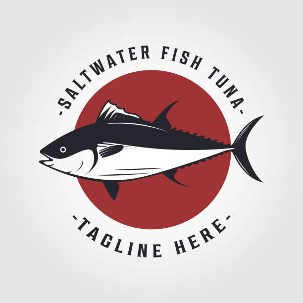 ilustrações de stock, clip art, desenhos animados e ícones de tuna fish seafood restaurant design vector illustration - fish seafood prepared fish nautical vessel