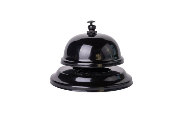 istock Reception bell isolated on white background. Services provision in hotel, stores, cafes. Way to alert staff 1391849022