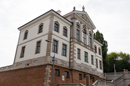 Hluboka nad vltavou, Czech Republic – November 24, 2019: Romantic white chateau Hluboka nad Vltavou