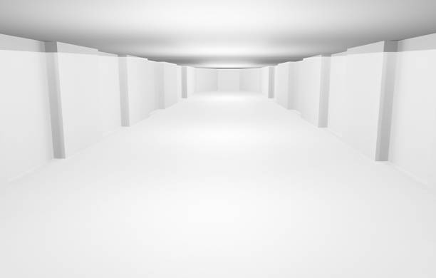 istock 3d abstract mural wallpaper. illustration background room. Gray empty hall background 1391858893