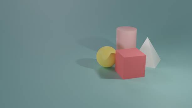 istock 3D rendering Simple Geometric Shapes 3D illustration Background 1391859742