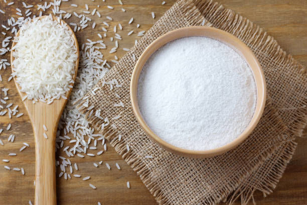 istock raw organic rice flour in bowl over rustic wooden table 1391865663