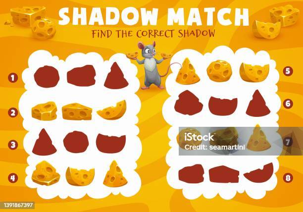 Cartoon Cheese And Mouse Shadow Match Game Stock Illustration - Download  Image Now - Cheese, Computer Mouse, Accuracy - iStock