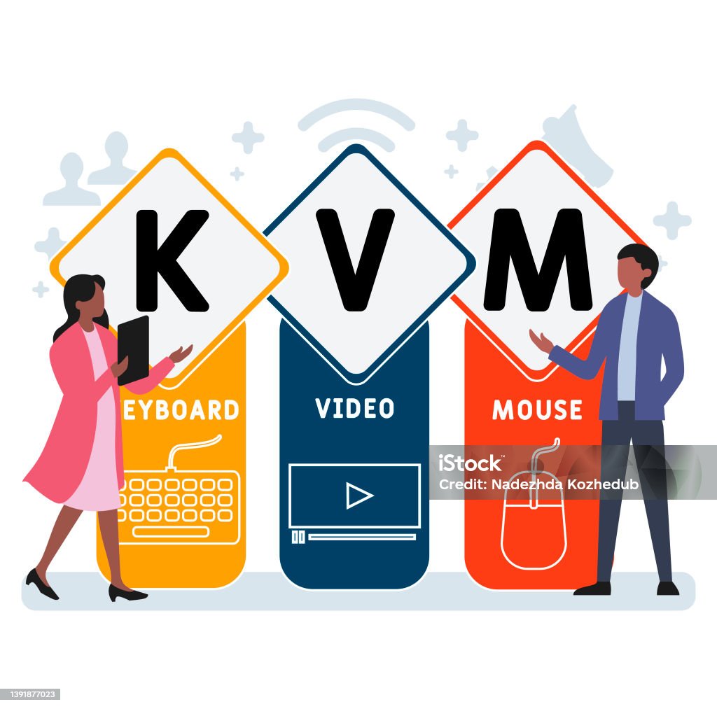 Kvm Icon Kvm Keyboard Video And Mouse Acronym Stock Illustration - Download ...
