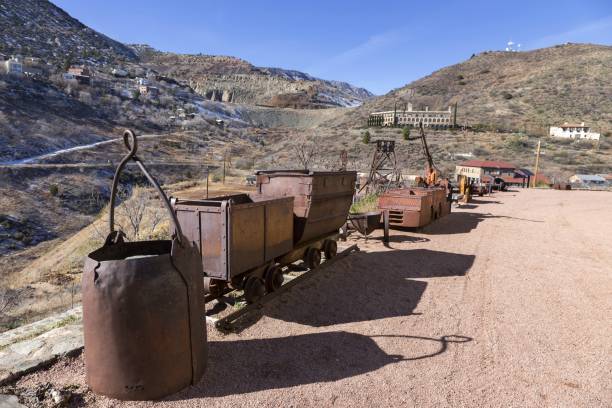 istock Vintage Old Rusted Mining Cart Equipment 1391881536