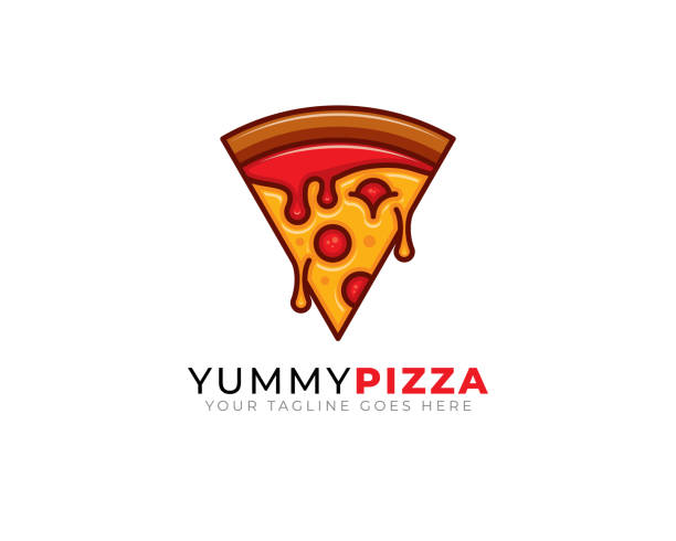 ilustrações, clipart, desenhos animados e ícones de ilustração fatia de pizza parece tão delicioso como logotipo picturemark - pizza pepperoni vector ingredient