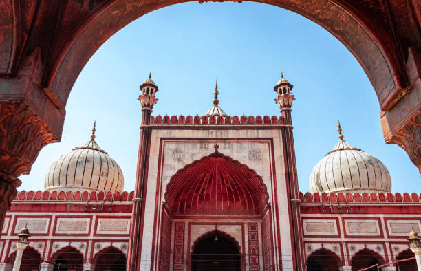 istock ancient mosque vintage dome view with bright blue sky at morning from unique perspective 1391888449